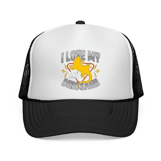 Leopard Gecko I Love My Tiny Dinosaur Lizard Lover Trucker Caps