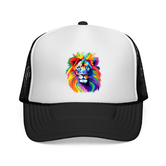 Lion colorful Trucker Caps