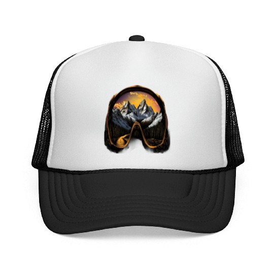 Skiing Ski Googles Mountains Alps Skier Trucker Caps