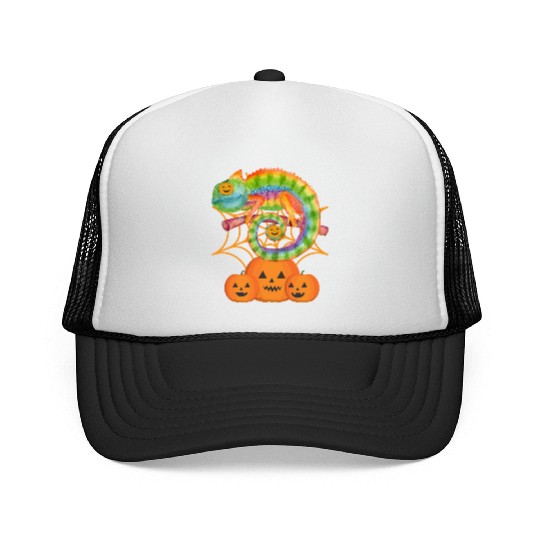 halloween Chameleon Trucker Caps