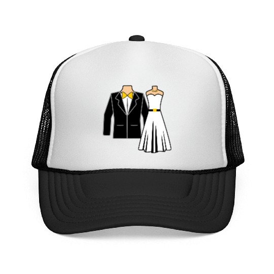 Wedding clothes bride groom Trucker Caps