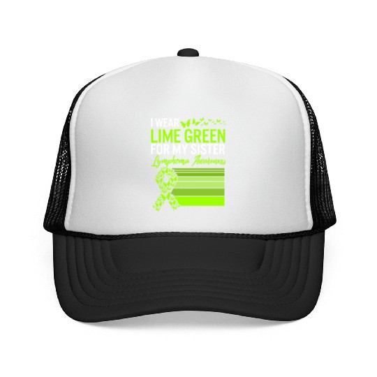 Lymphoma Warrior Trucker Caps, I Wear Lime Green For My