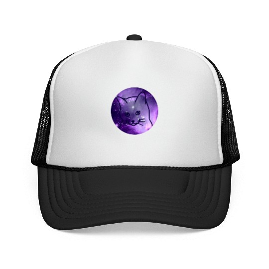 Galaxy Space Cat Funny Cat Lover Trucker Caps