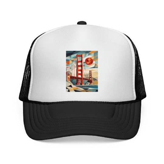 Golden Gate Bridge California Trucker Caps, Golden Gate