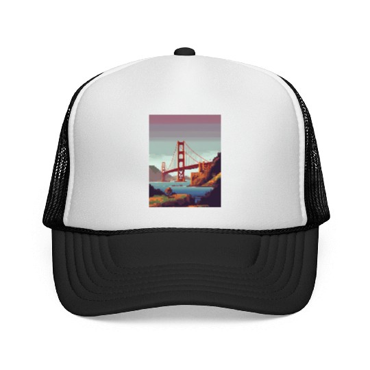 Golden Gate Bridge California Trucker Caps, Golden Gate