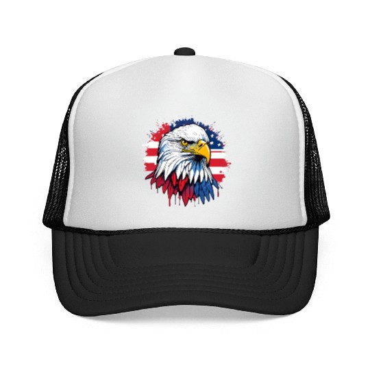 American flag and majestic eagle Trucker Caps