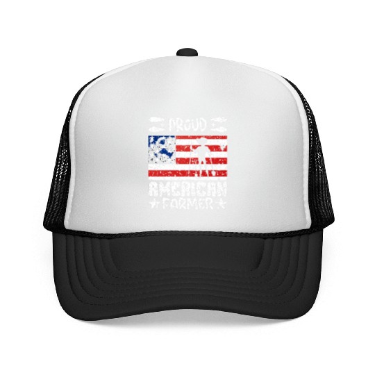Proud american farmer quote Trucker Caps