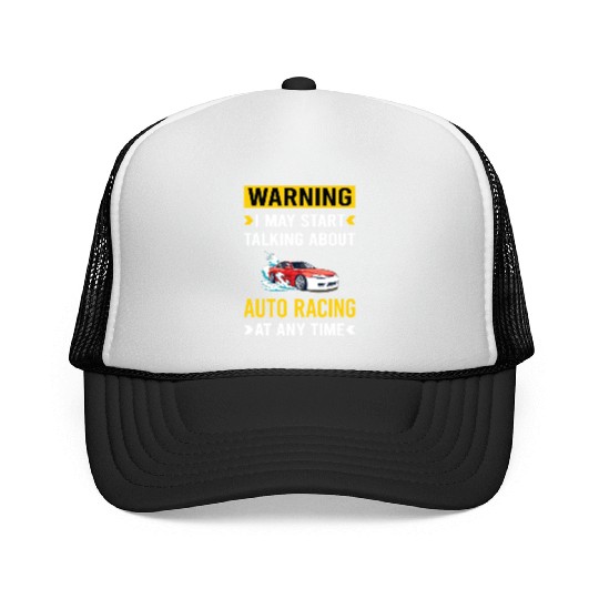 Warning Auto Racing Automotive Autosport Trucker Caps