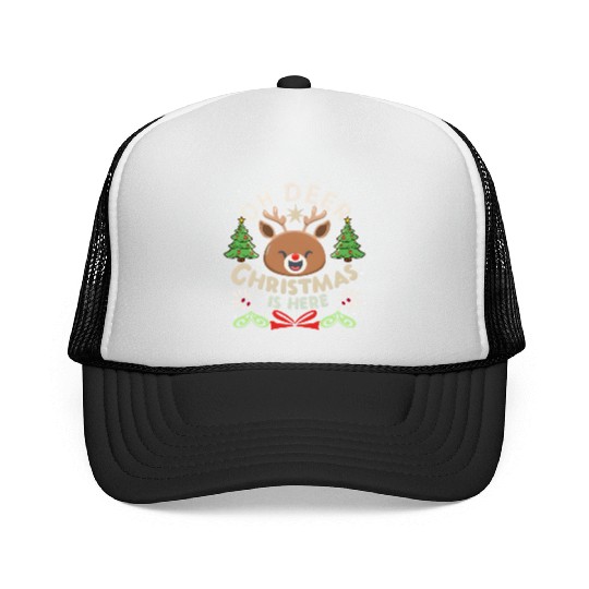 Oh Deer Christmas Is Here Trucker Caps