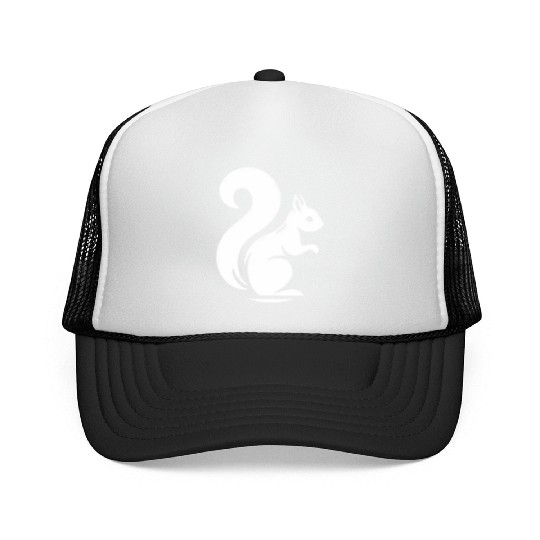 Elegant Squirrel Silhouette: Nature in Shadow Art Trucker Caps