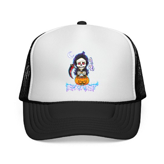 Trick or Treat Grim Reaper Trucker Caps