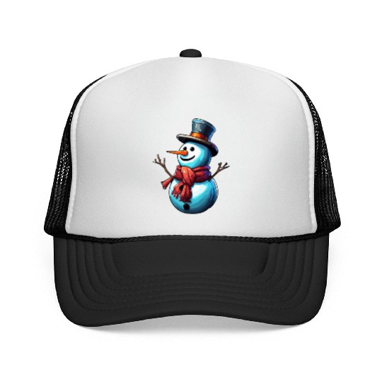 Snowman / Winter / Snowflake / White / Frosti Trucker Caps