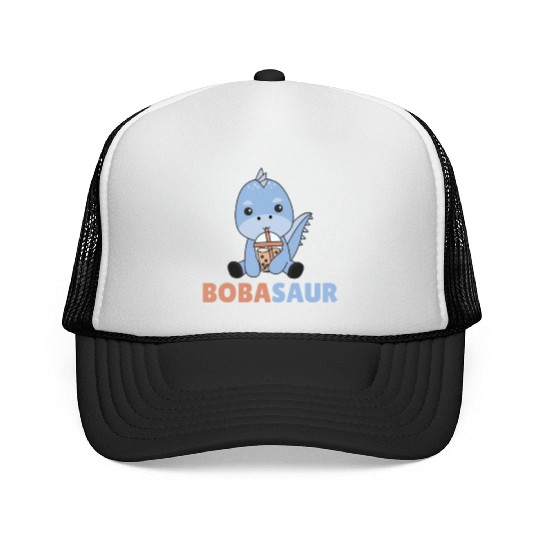 Bobasaur Boba Dinosaur Dino Bubble Tea Trucker Caps