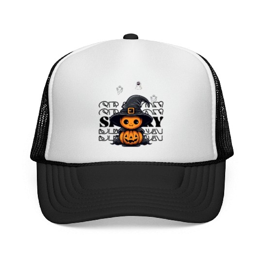"Spooky Halloween Fashion for Women and Kids" Trucker Caps