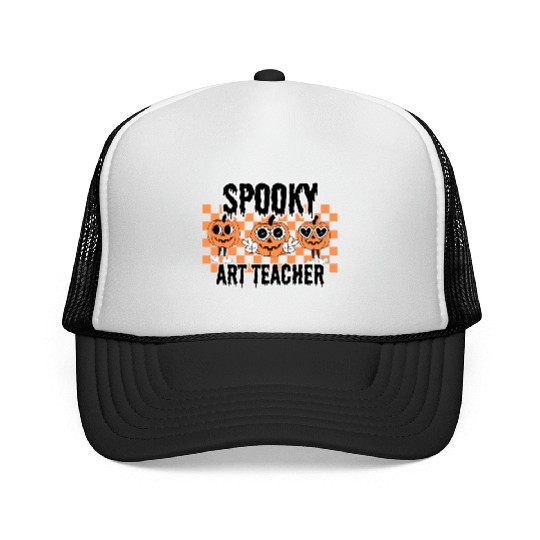 Halloween Spooky Art Teacher Trucker Caps