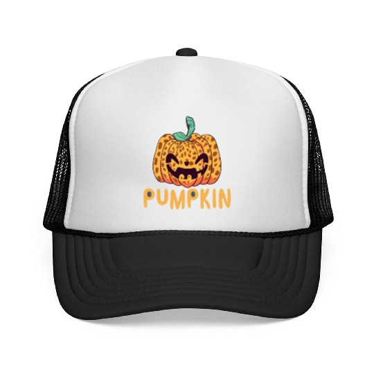 Giant Jack O' Lantern Face | Halloween Pumpkin Trucker Caps