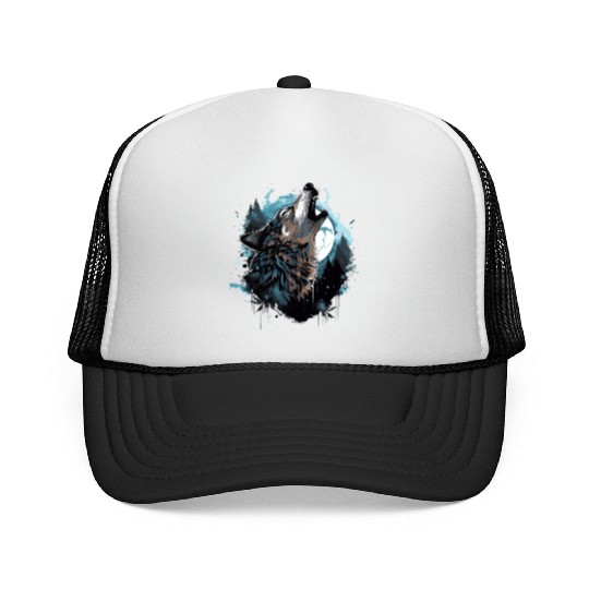 Bark at the moon Trucker Caps