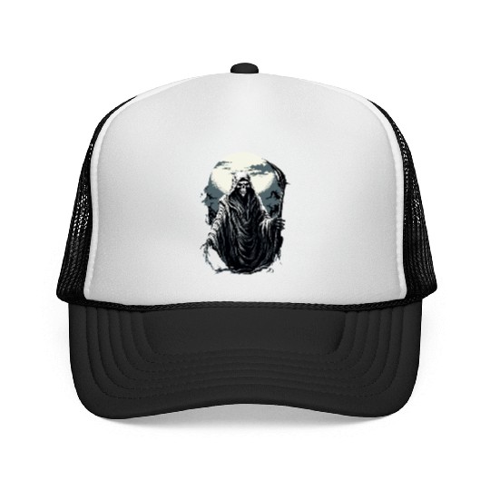 Spooky Halloween Grim Reaper Trucker Caps