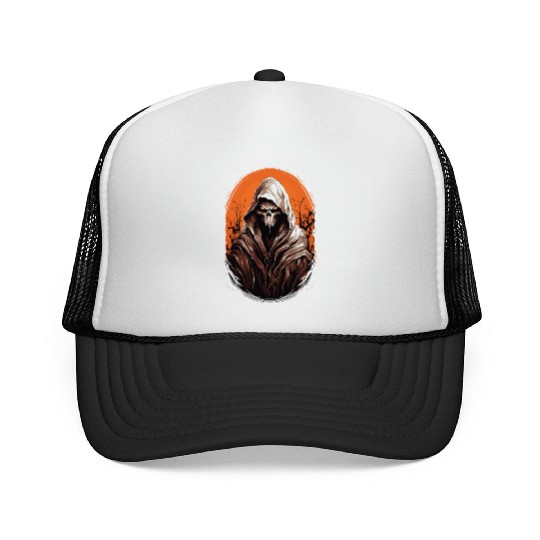 Spooky Halloween Grim Reaper Trucker Caps