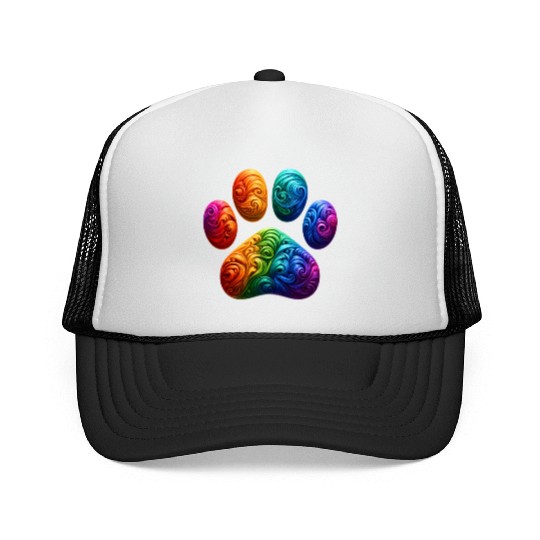 Colorful Paw Prints Edition Trucker Caps