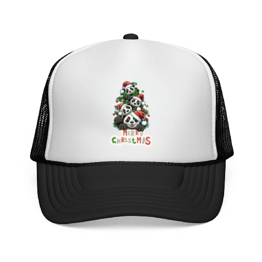 Xmas Panda Paws: A Beary Merry Christmas Trucker Caps