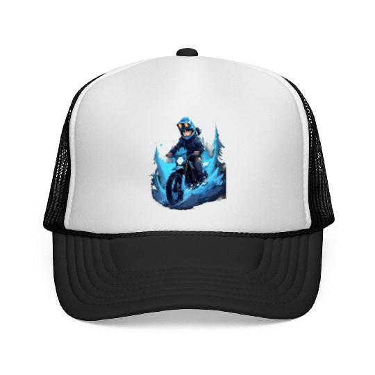 Dirt Bike Anime Ice Racing Motorcycle Ice Racer Trucker Caps