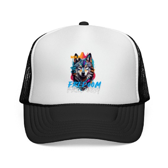 Incredible wolf face street Trucker Caps