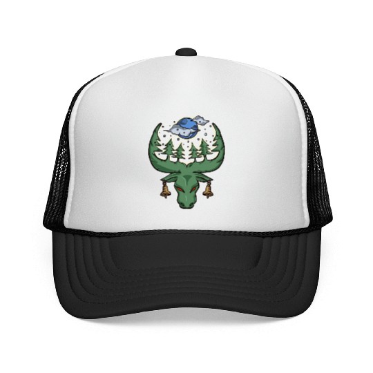 Merry Xmas Christmas Deer Trucker Caps