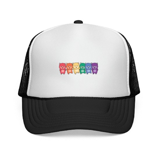 Rainbow Alpaca Flag Pride Lgbtq Cute Alpacas Trucker Caps