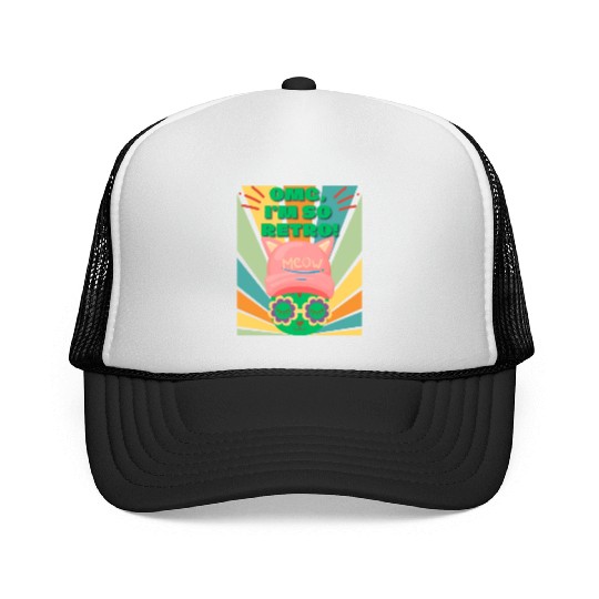 Omg I'm So Retro Cool Cat Trucker Caps