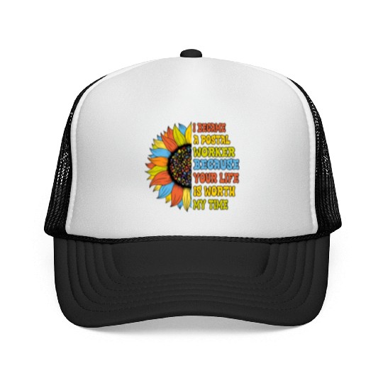 I Became a postal worker Trucker Caps
