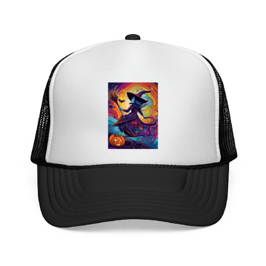 Halloween Witch Trucker Caps