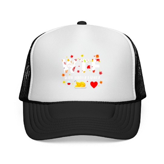 Wtf Wine Turkey Family Funny Thanksgiving Day Trucker Caps