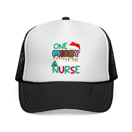 One merry Oncology Nurse Christmas Trucker Caps