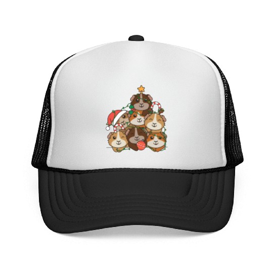 Guinea Pig Christmas Tree Funny Animal Trucker Caps