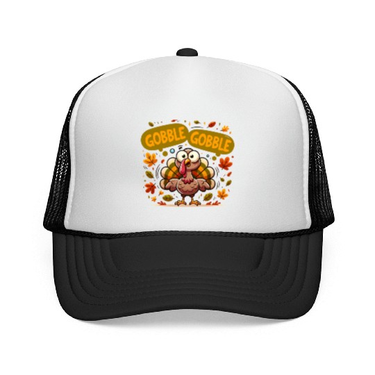 Fun Turkey Gobble Gobble for a Joyful Thanksgiving Trucker Caps