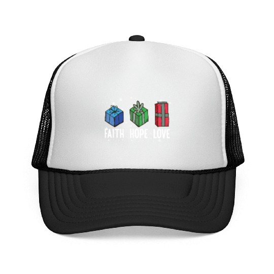Faith Hope Love Religious Family Christmas Trucker Caps