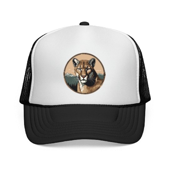 Mountain Lion Cougar Trucker Caps