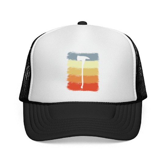 Firefighter Axe Drawing Trucker Caps