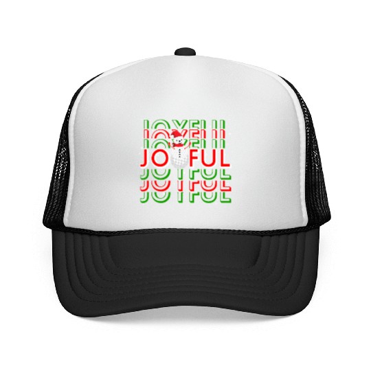 Golf Christmas Snowman Joyful Golf Lover Trucker Caps
