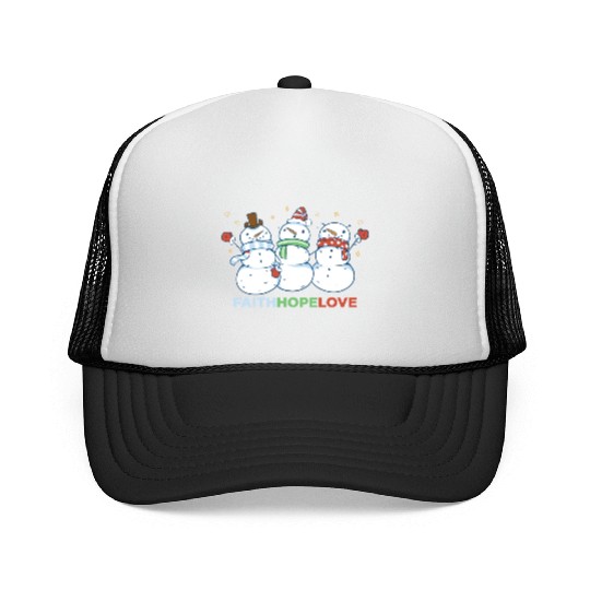 Religious Family Faith Hope Love Christmas Trucker Caps