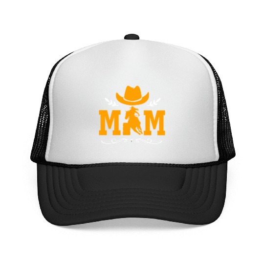 Mothers Day Cowgirl Horse Barrel Racing Mom Trucker Caps