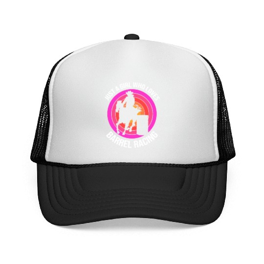 Just A Girl Who Loves Barrel Racing Rodeo Cowgirl Trucker Caps
