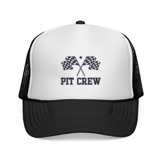Pit Crew Racing Enthusiast Racer Birthday Pit Crew Trucker Caps