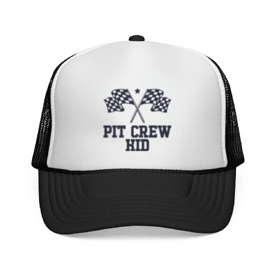 Pit Crew Kid Racing Enthusiast Racer Birthday Gift Trucker Caps