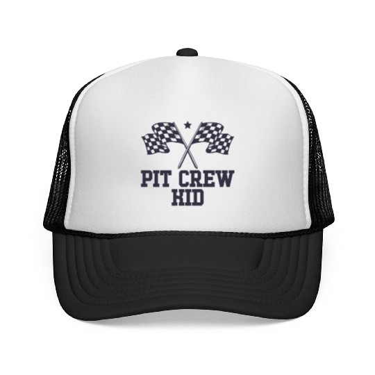 Pit Crew Kid Racing Enthusiast Racer Birthday Gift Trucker Caps