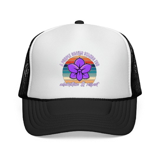 Orchids A Purple Orchid Stands Retro Horticulture Trucker Caps