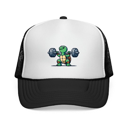 Turtle squats funny gym Trucker Caps