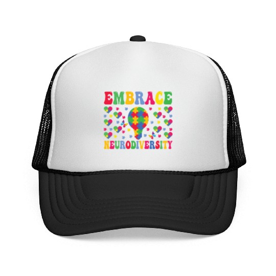 embrace neurodiversity - Embrace ADHD Autism ASD Trucker Caps