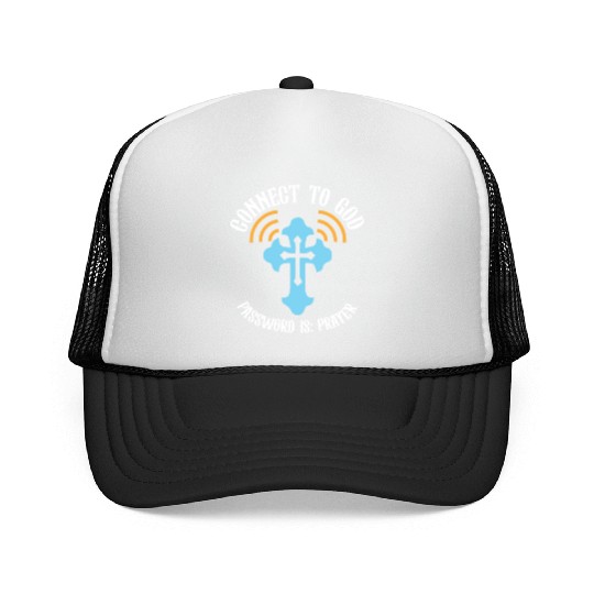 Connect to God I Love Jesus Believer Scripture Trucker Caps
